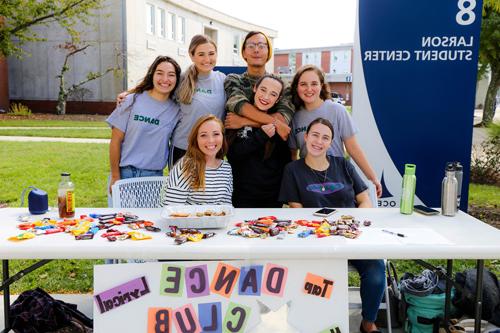 Dance Club students tabling at club fair